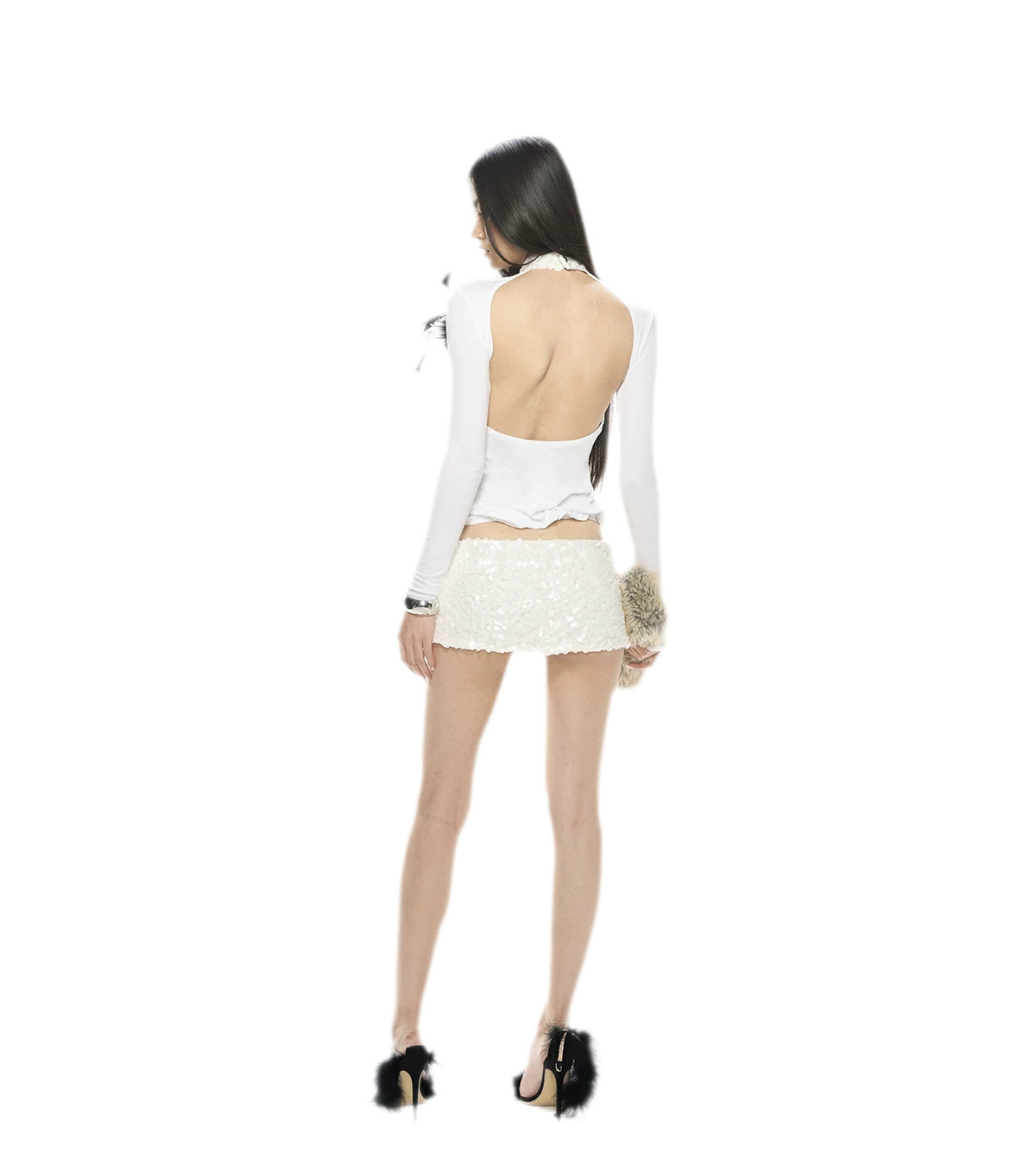 Sequin Drape Skirt Set