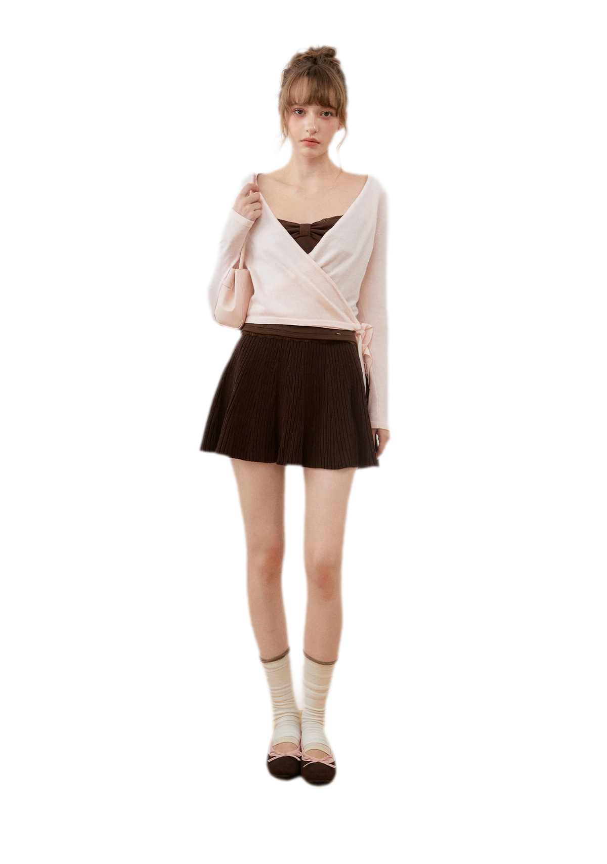 Silk Wool Wrap Knit Top