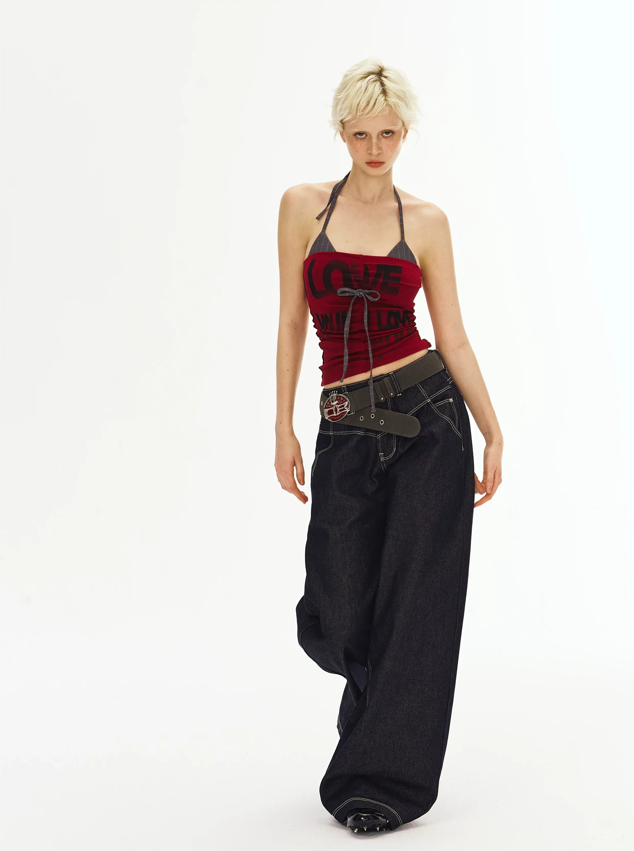 Halter Ruched Bustier Top
