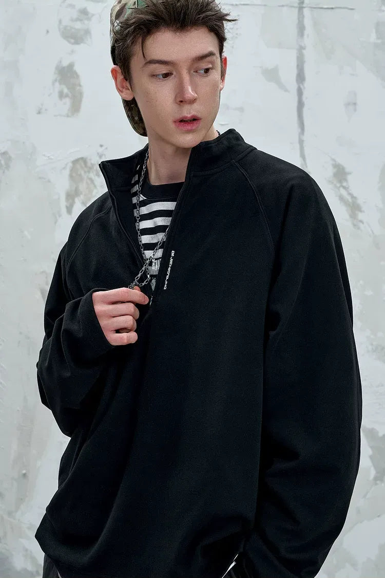 Vintage Oversized Half-Zip T-Shirt