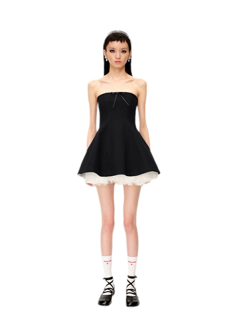 Structured Tulle A-Line Dress