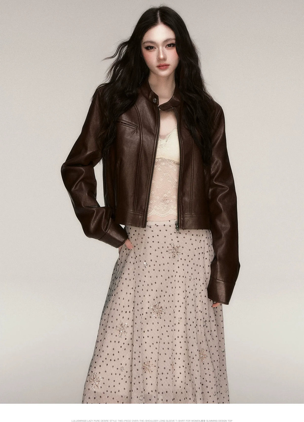 Vintage Cropped Motorcycle Jacket
