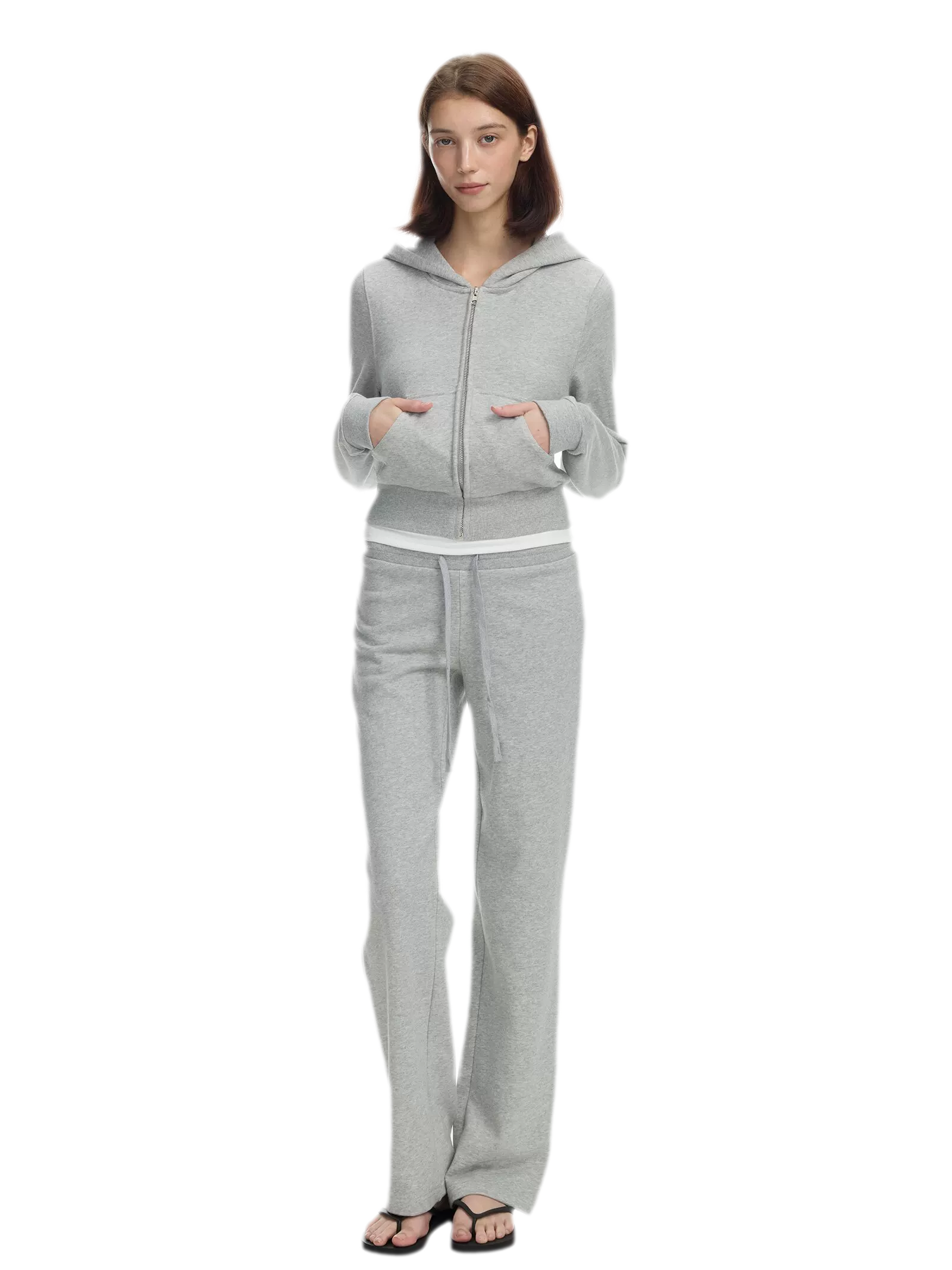 Washed Ribbed Low-Rise Sweatpants