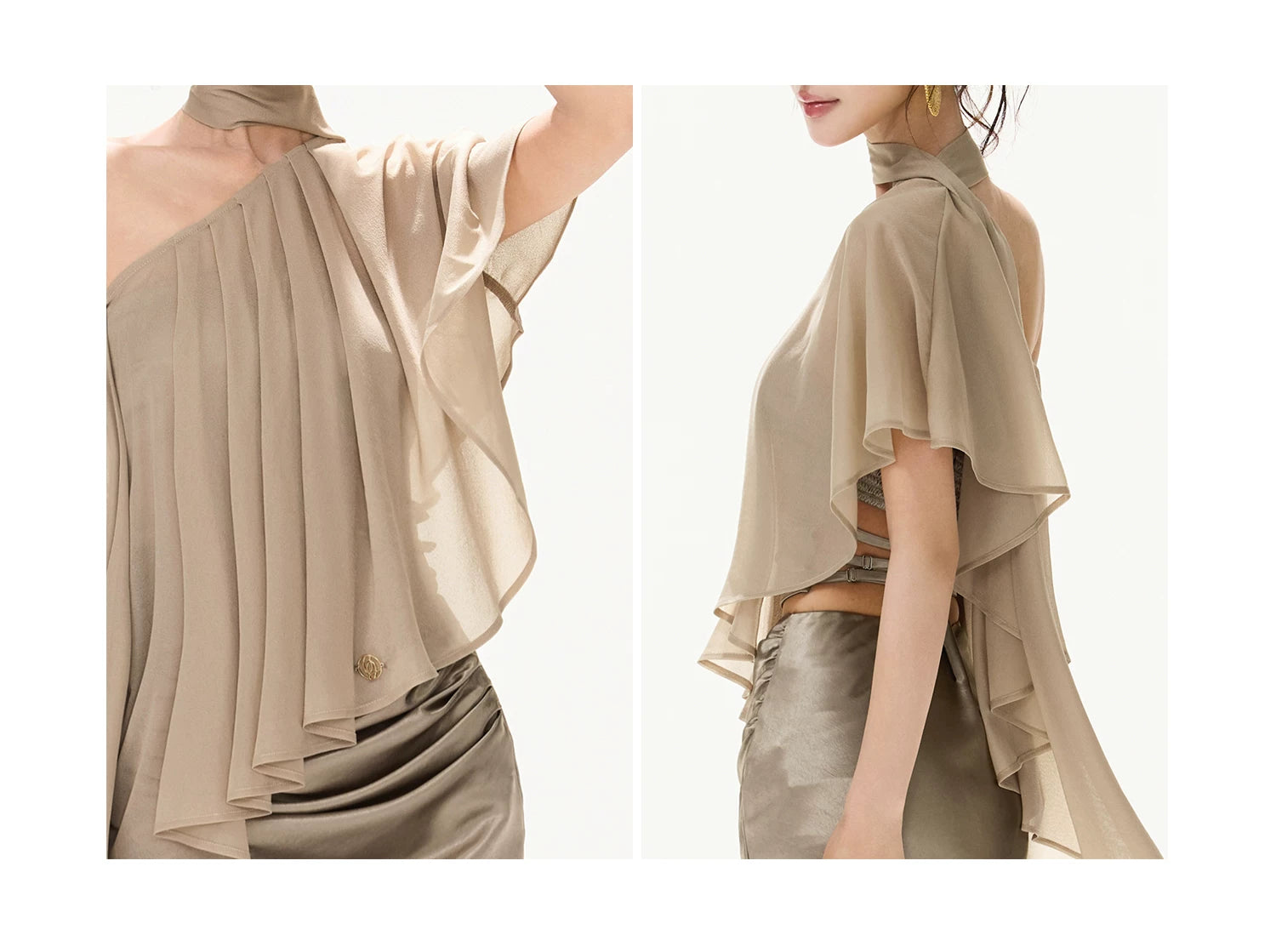 Elegant Loose Chiffon Halter Neck Top