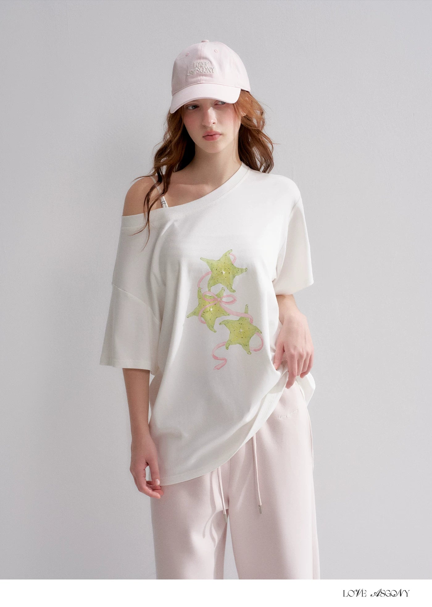 Asymmetrical Starfruit Print T-shirt