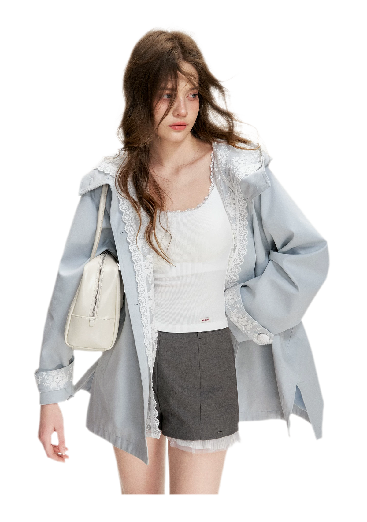 Lace Layered A-Line Windbreaker