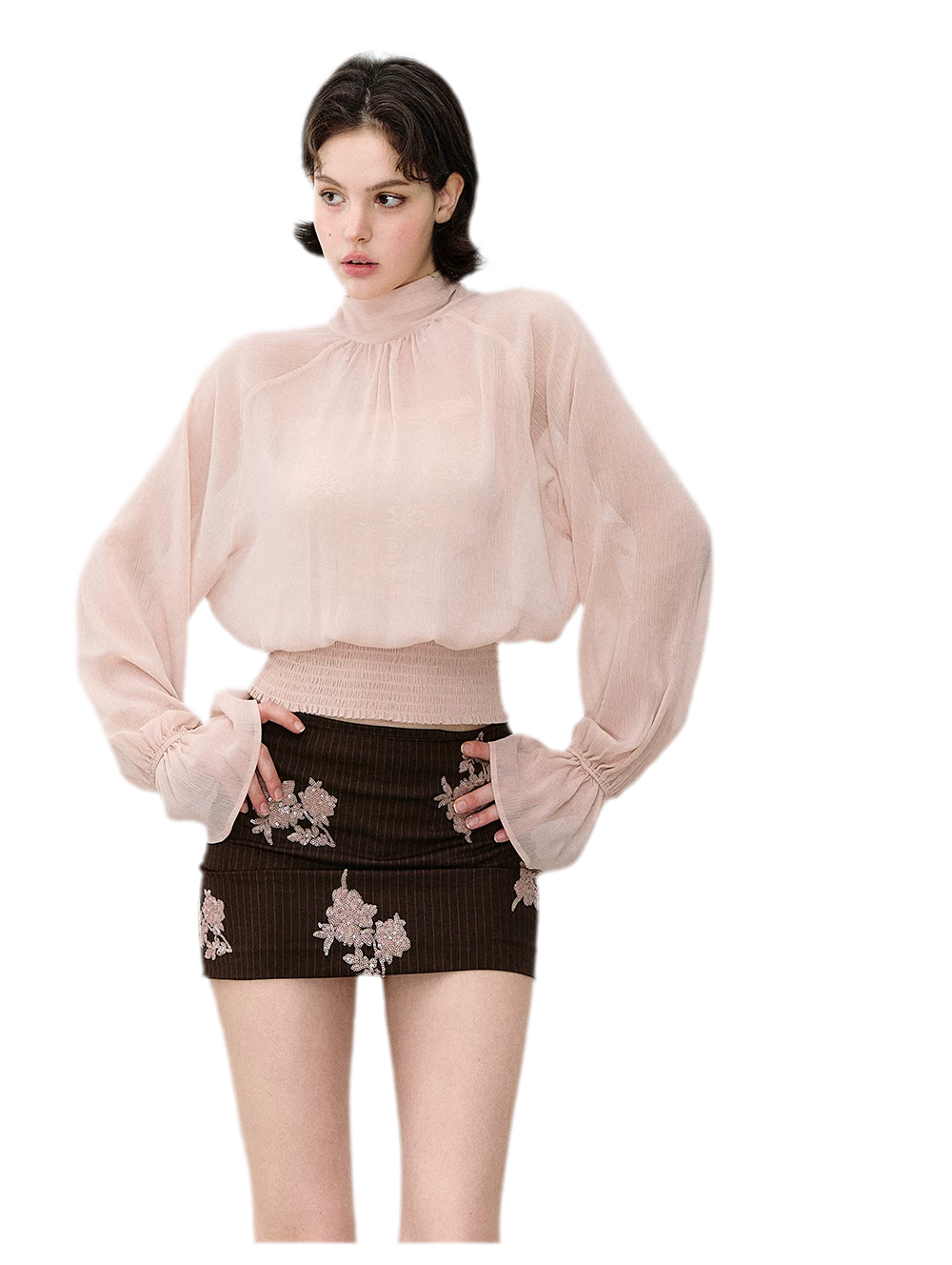 Reversible Chiffon Tie Blouse