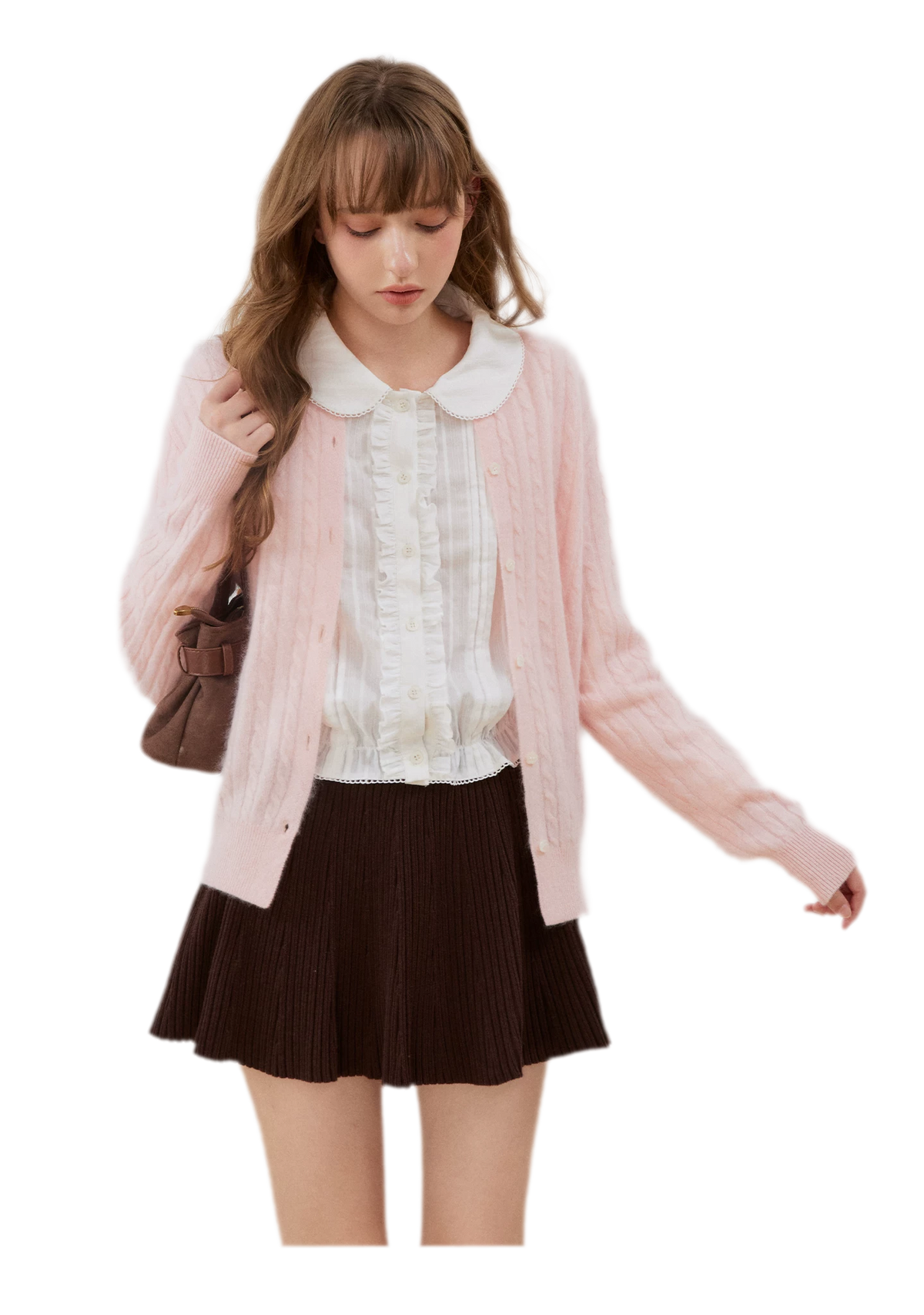 Textured Ruffle Cropped Shirt