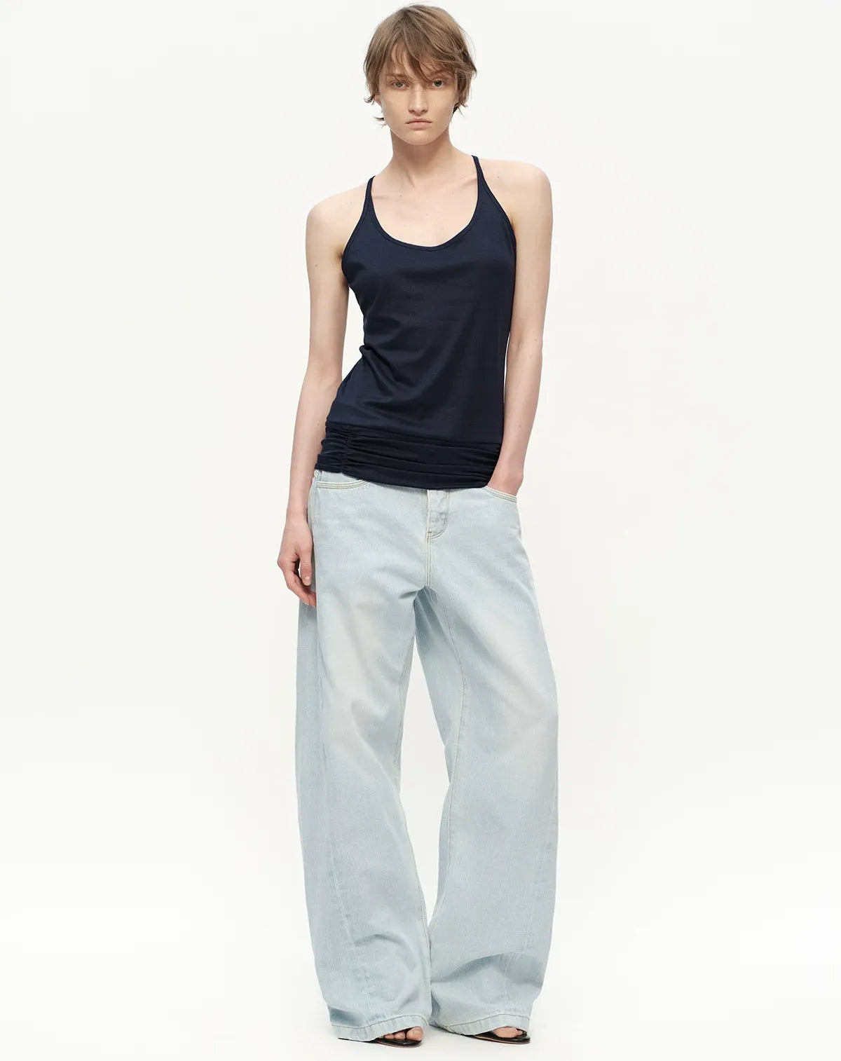 Lyocell Ruched Racerback Tank