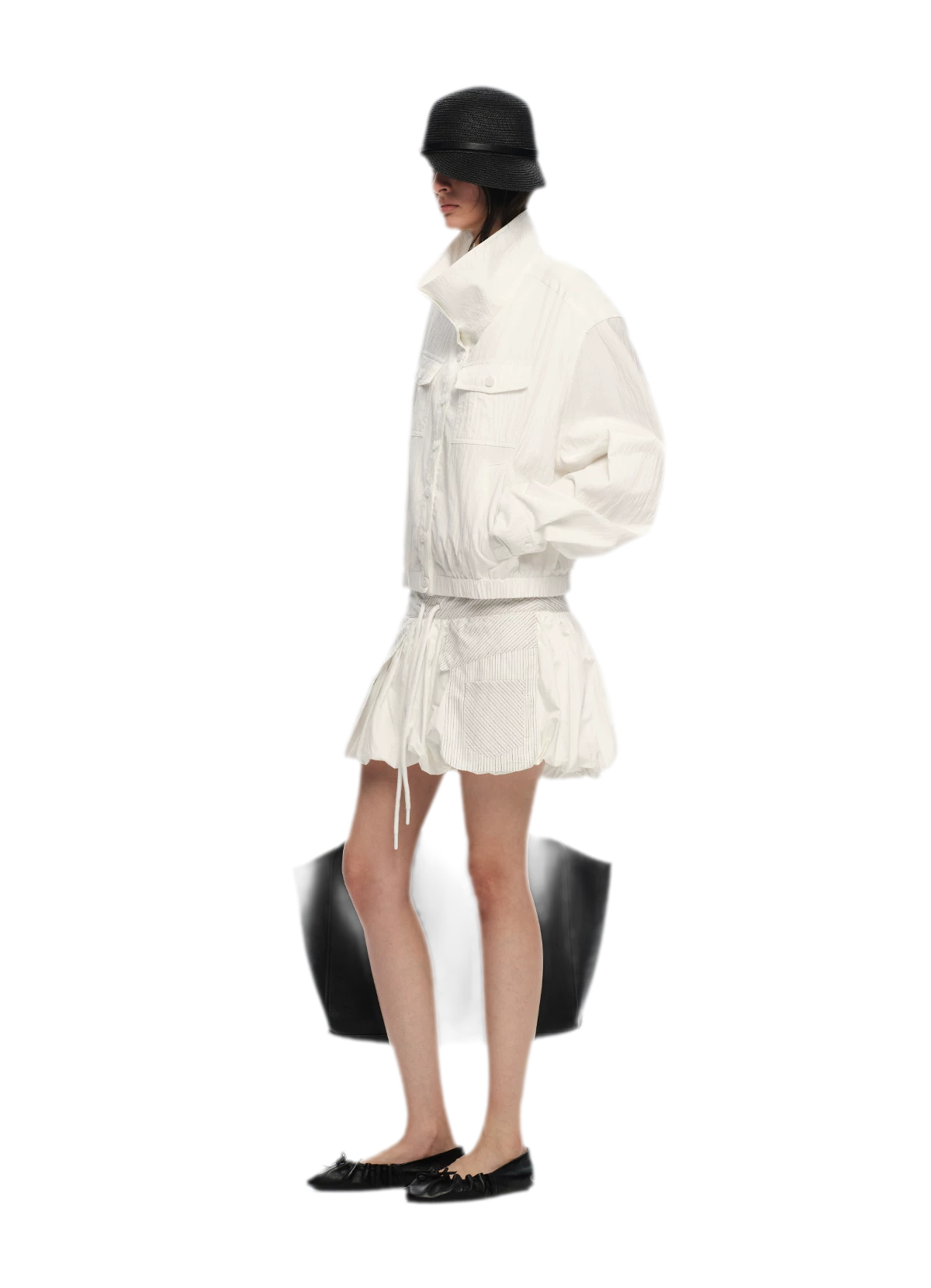 Lightweight High-Collar Cropped Jacket