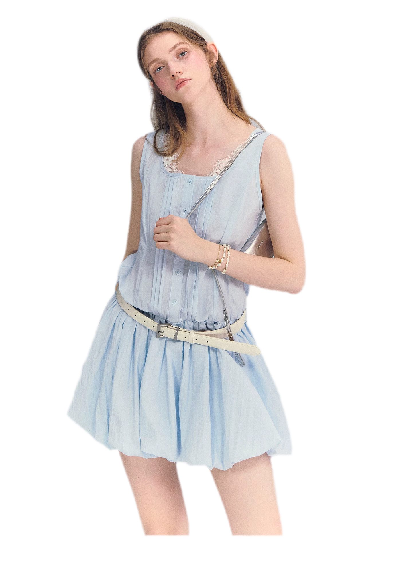Lace Square Neck Dress