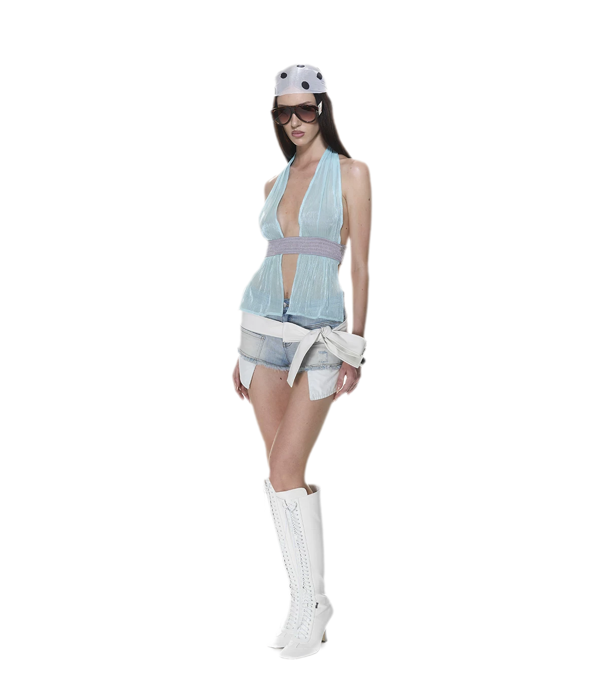 Mesh Halter Backless Top
