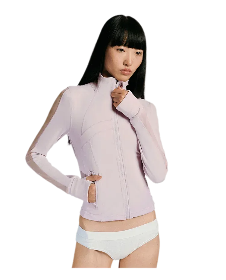 Mesh Panel Zip Jacket