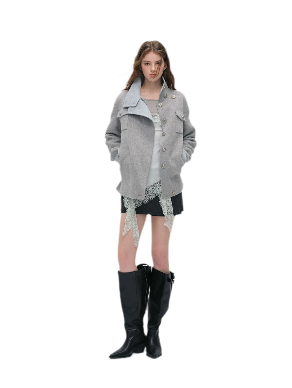 Heavyweight Contrast Wool Coat