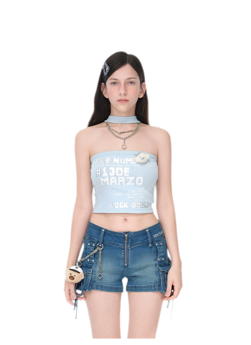 Silver Chain Bustier Top