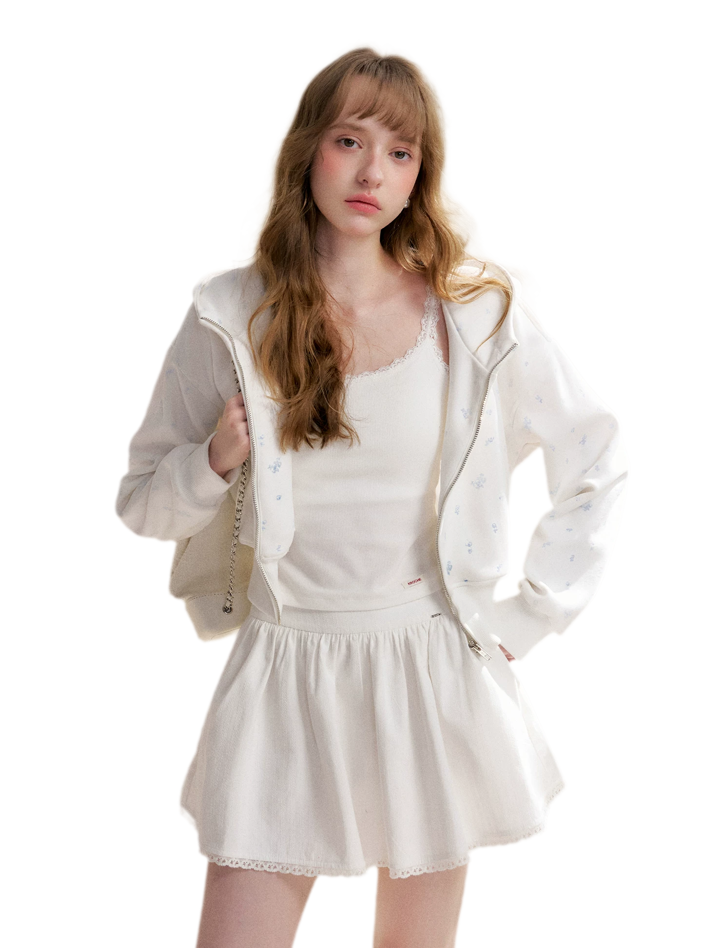 Textured A-Line Short Skirt