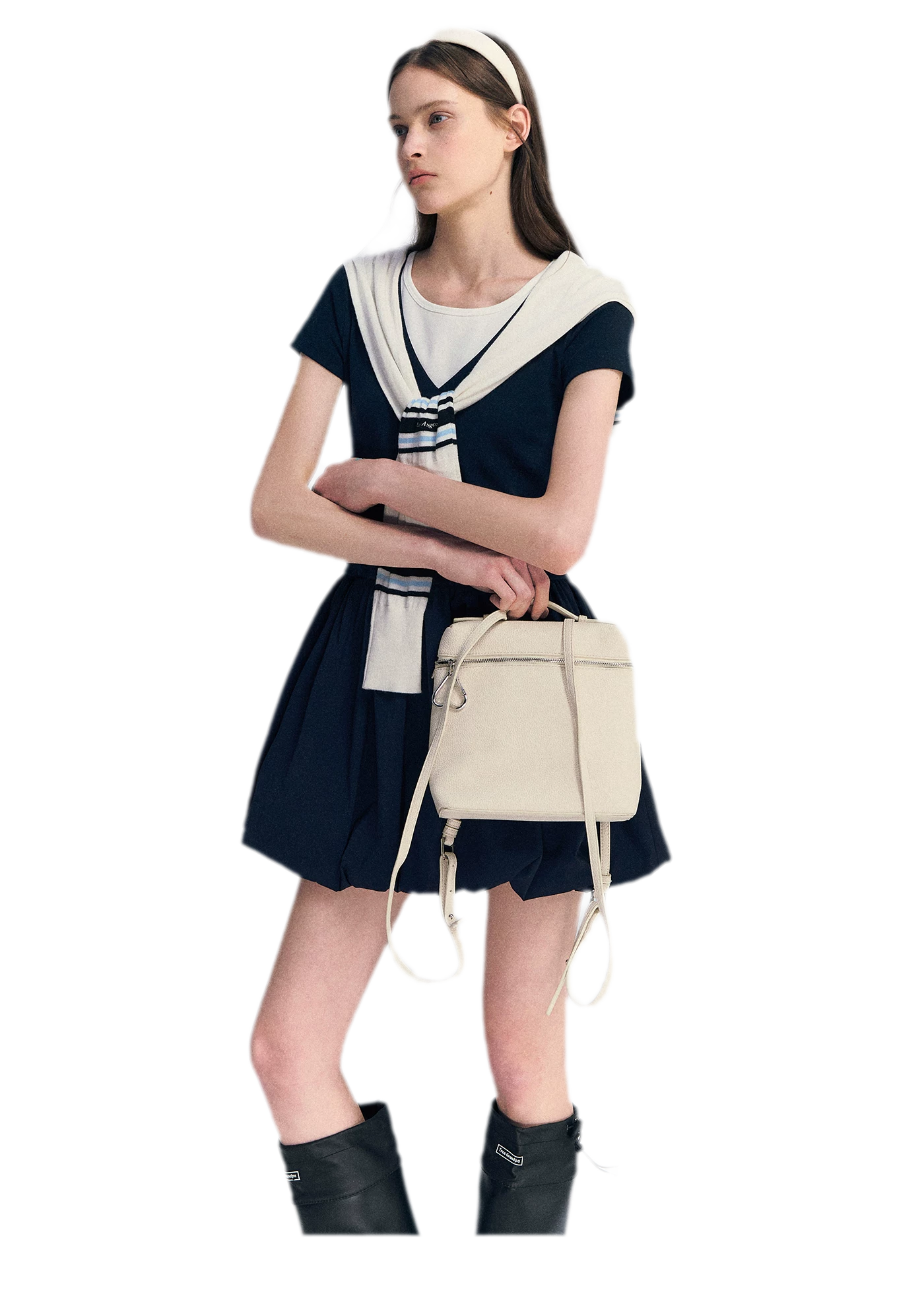 Contrast Trim Bubble Dress