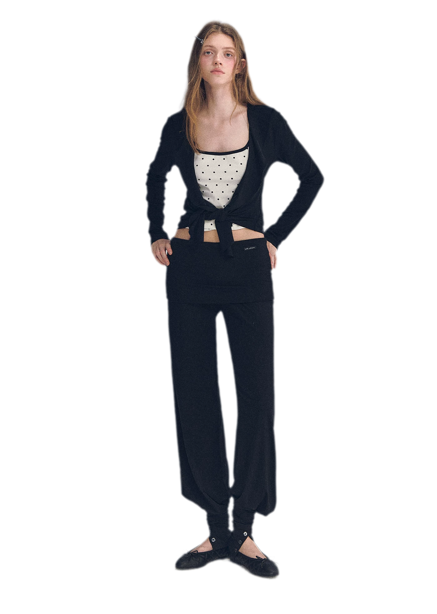 Ruffled Drape Knit Set
