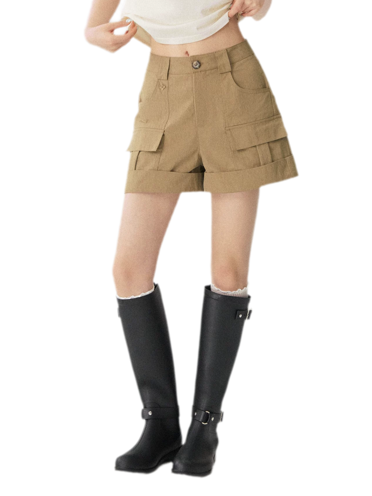 Multi Pocket Cuffed Shorts