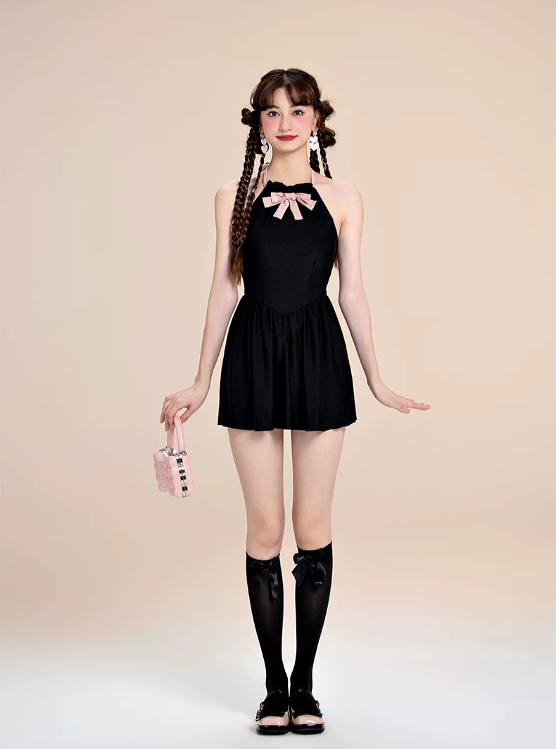 Halter Skirt Swim Dress