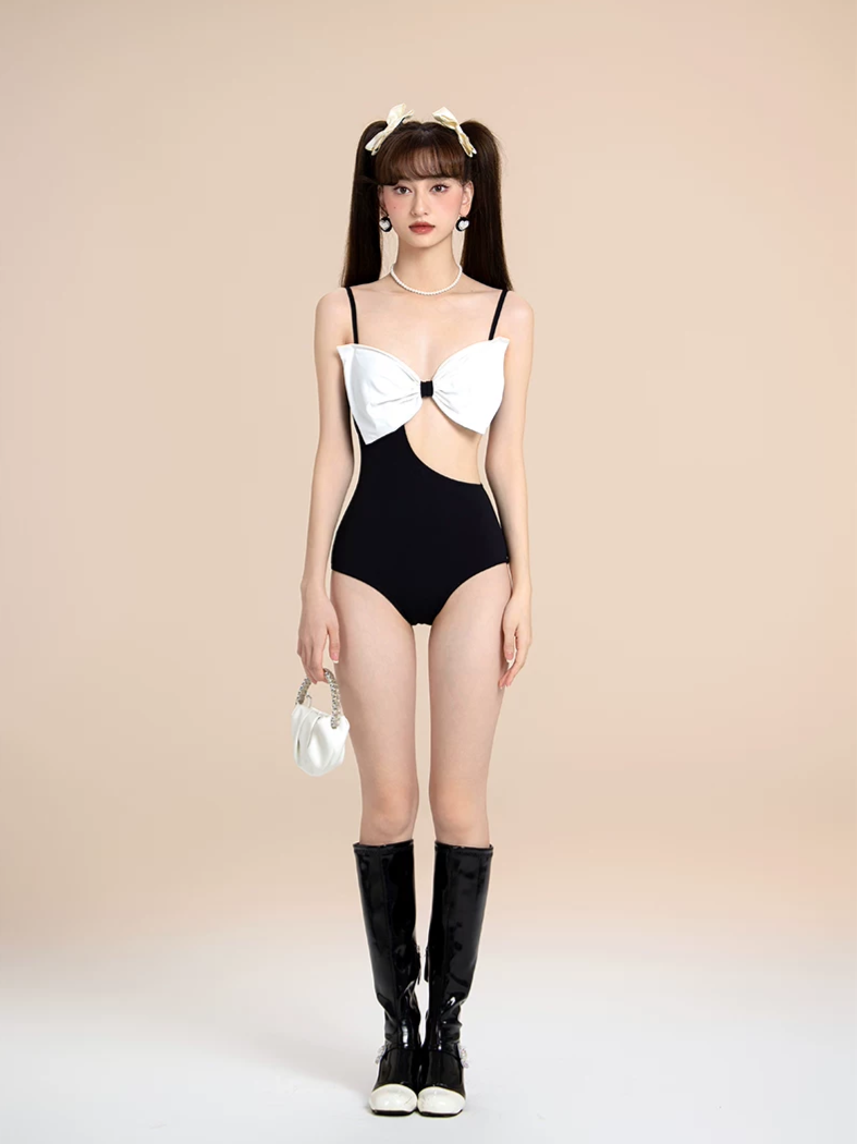 Cutout Bow One-Piece Swimsuit