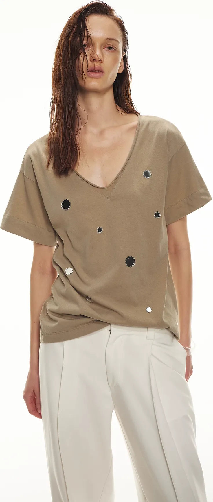 Relaxed Stylish V-Neck Short Sleeve T-Shirt