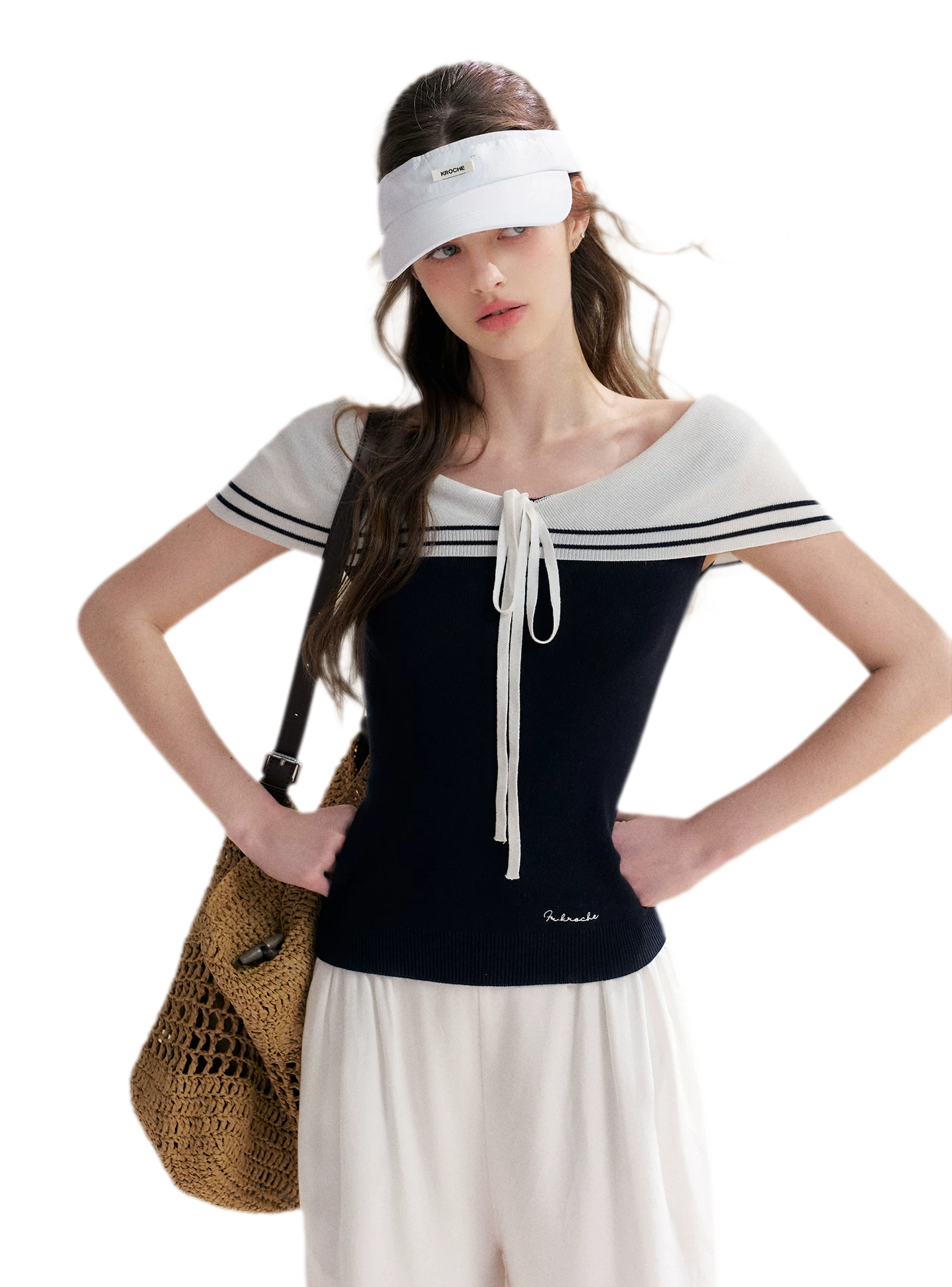 V-Neck Tie Knit Top