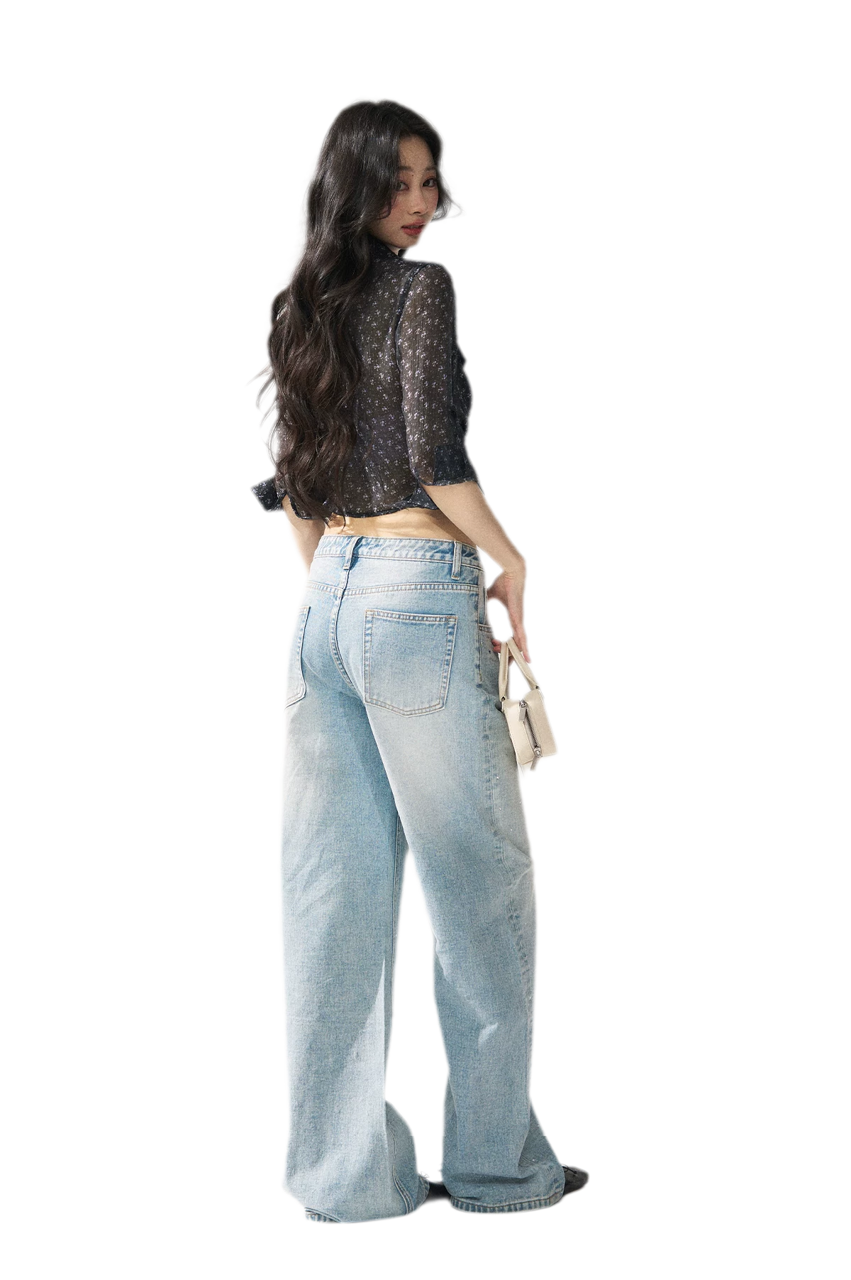 Floral Sheer Tie Shirt