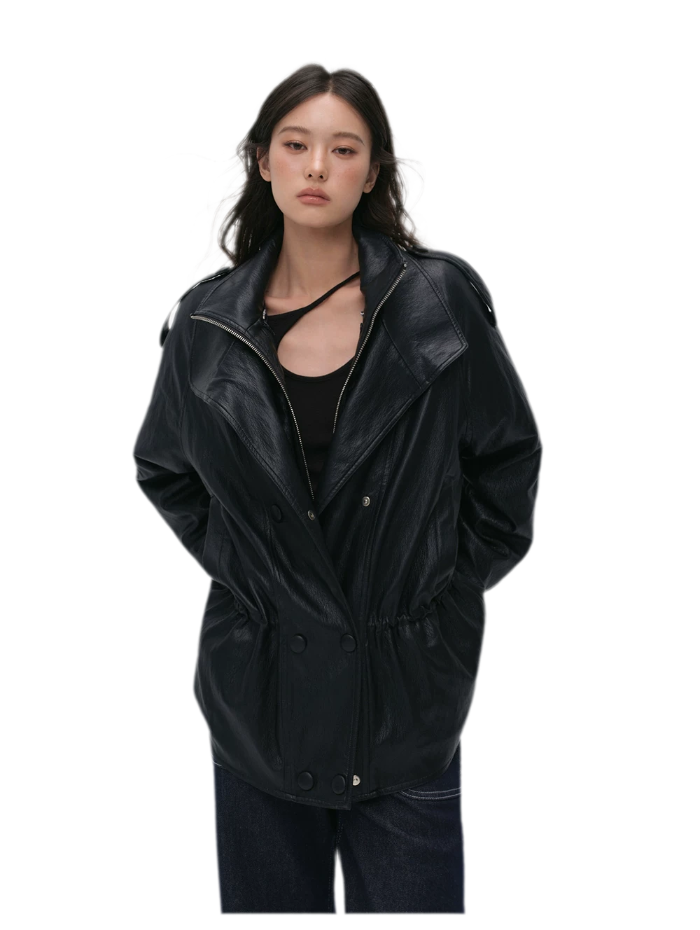 Detachable PU Down Puffer Jacket