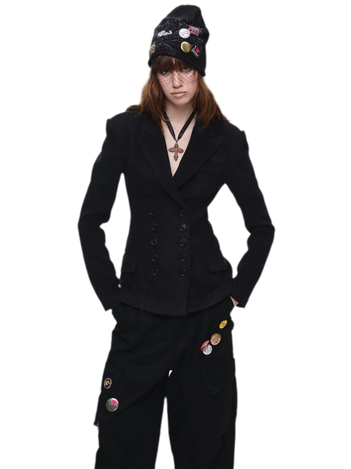 Wool Blend Tailored Blazer