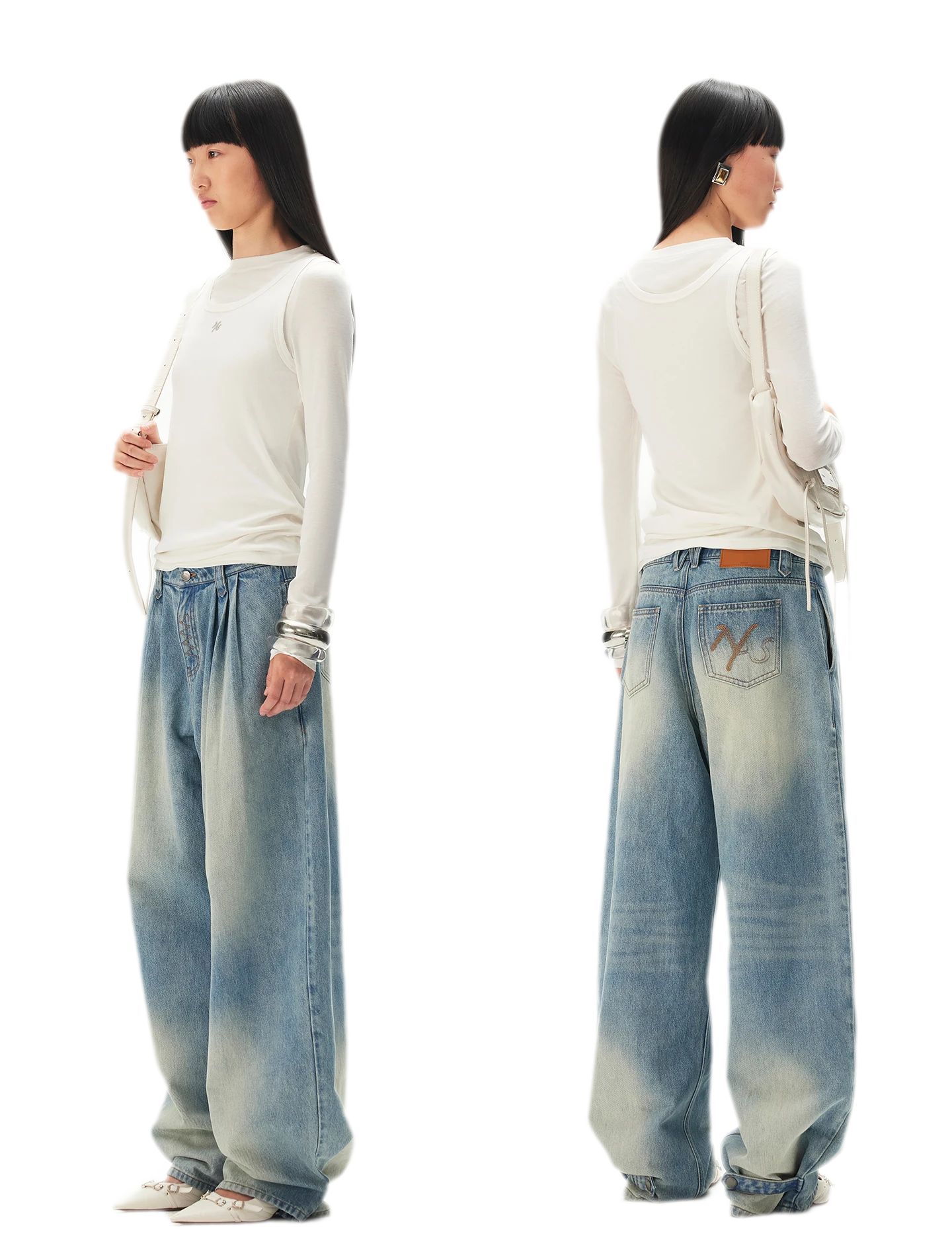 Lyocell Layered Long Sleeve Tee