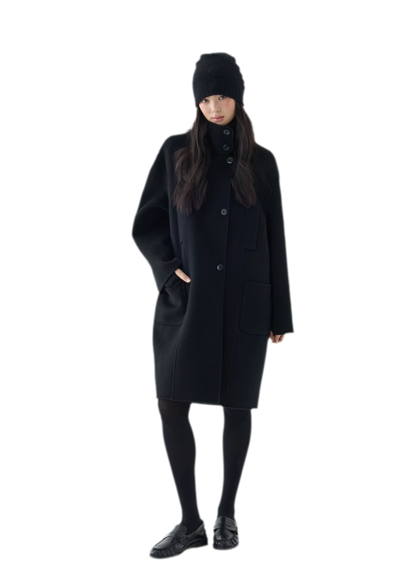 Double-Faced Cocoon Wool Coat