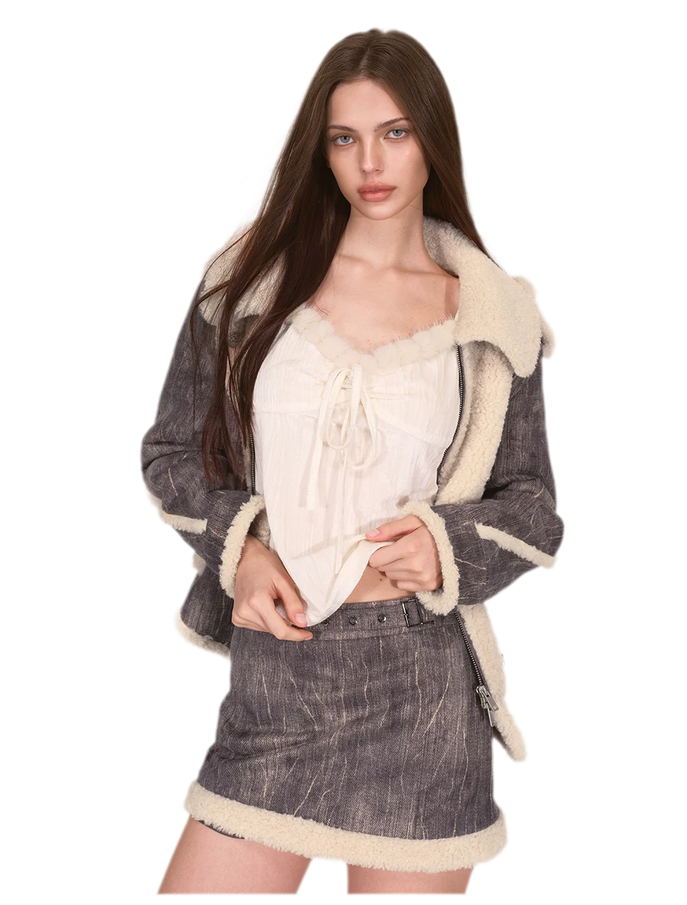 Embossed Pleated Velvet Cami Top