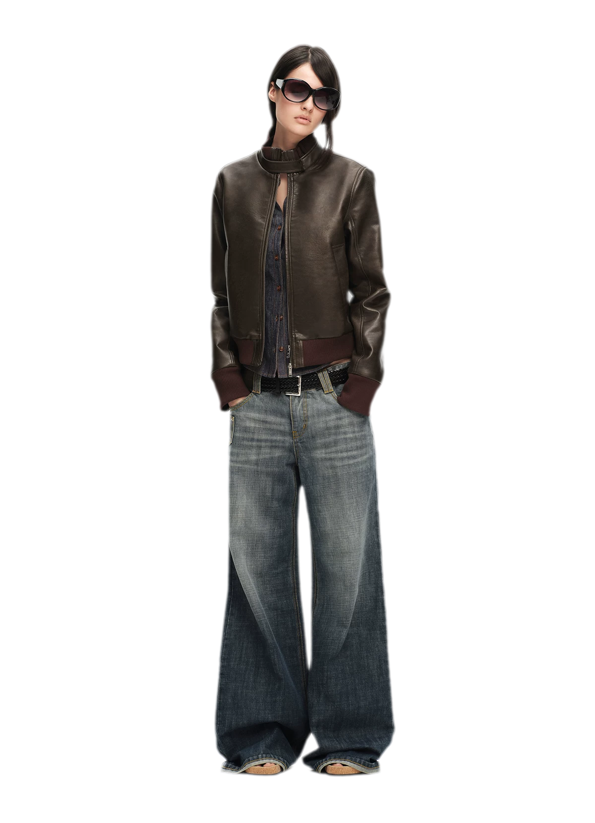 Matte Cropped Biker Jacket