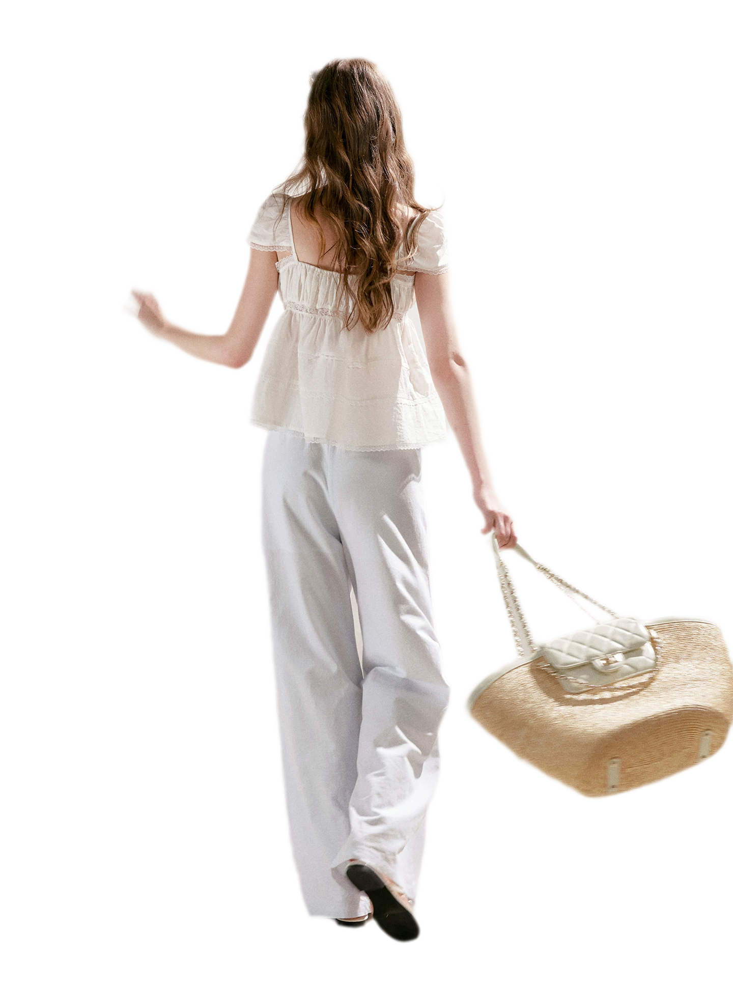 Lace Trim Square Top