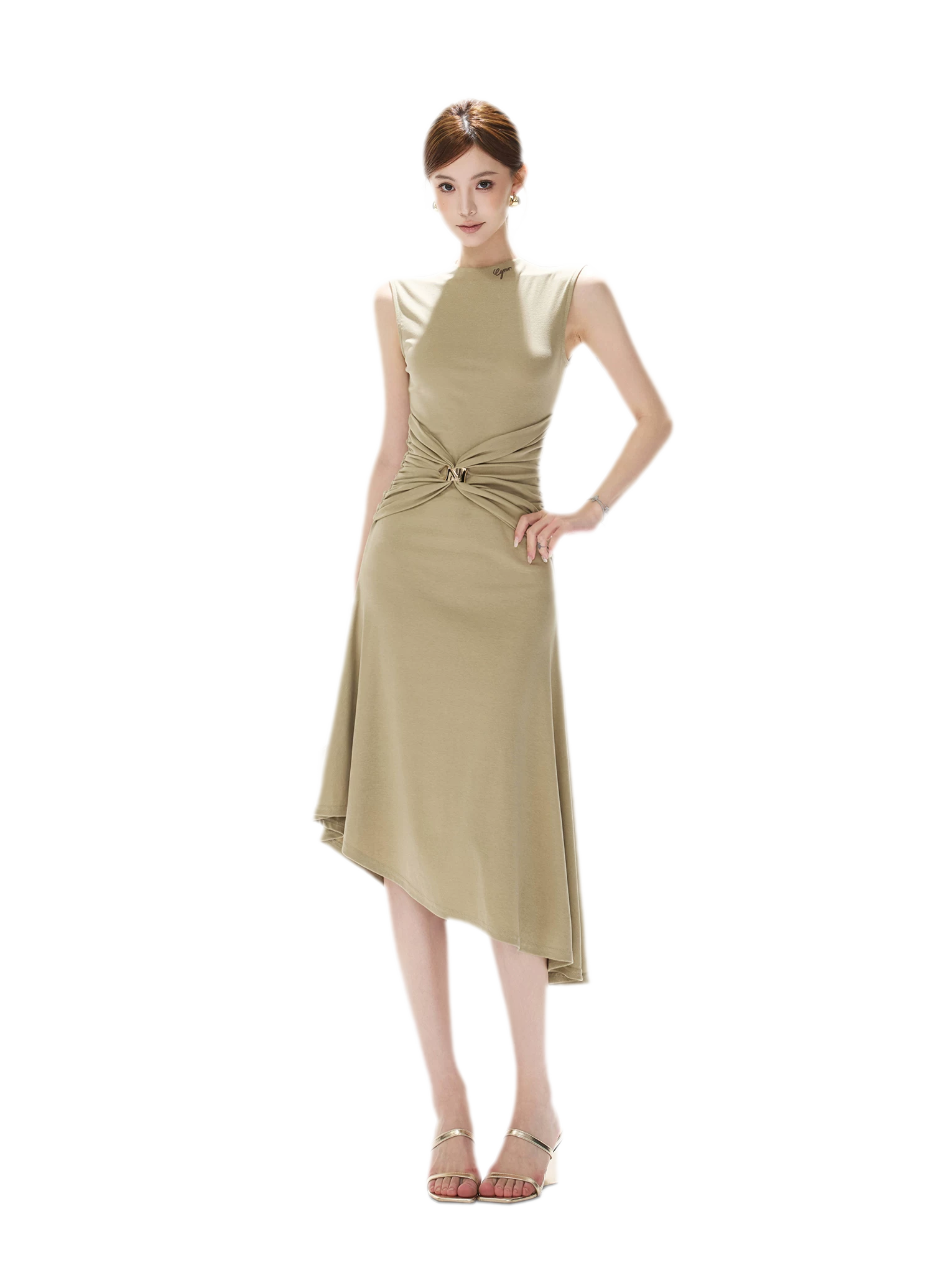 Twist Waist Asymmetric Dress