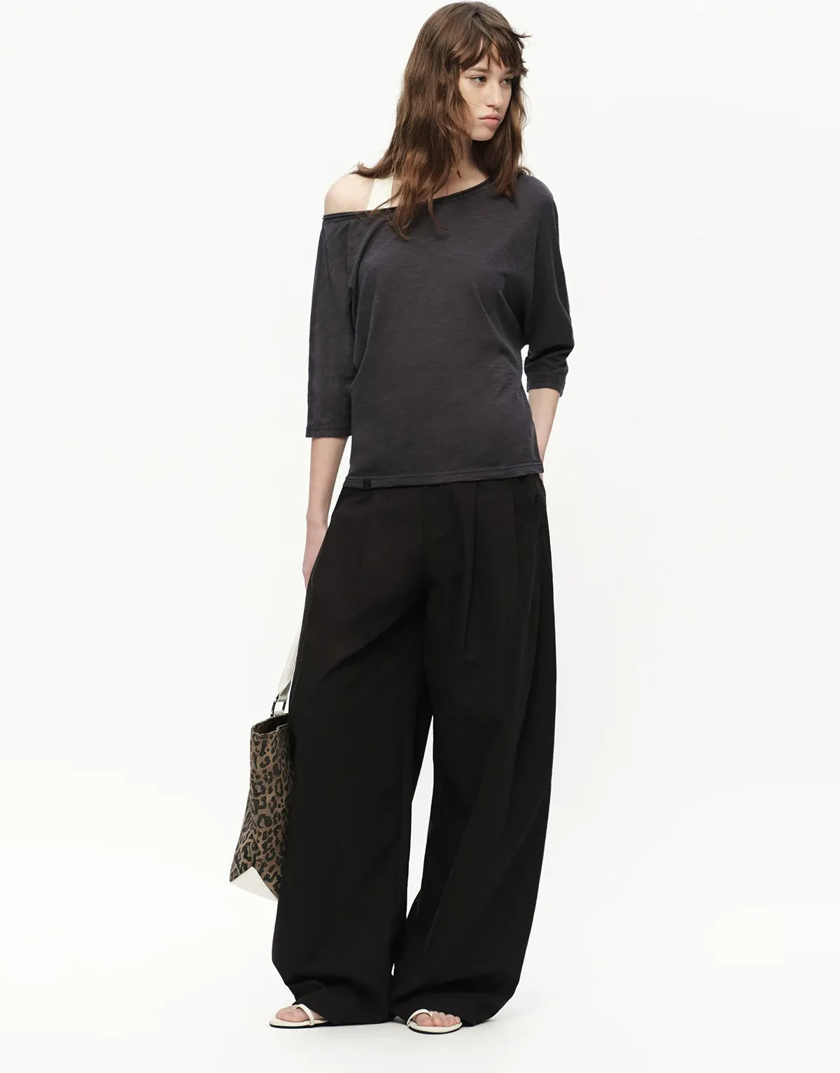 Lyocell Slub One-Shoulder Tee