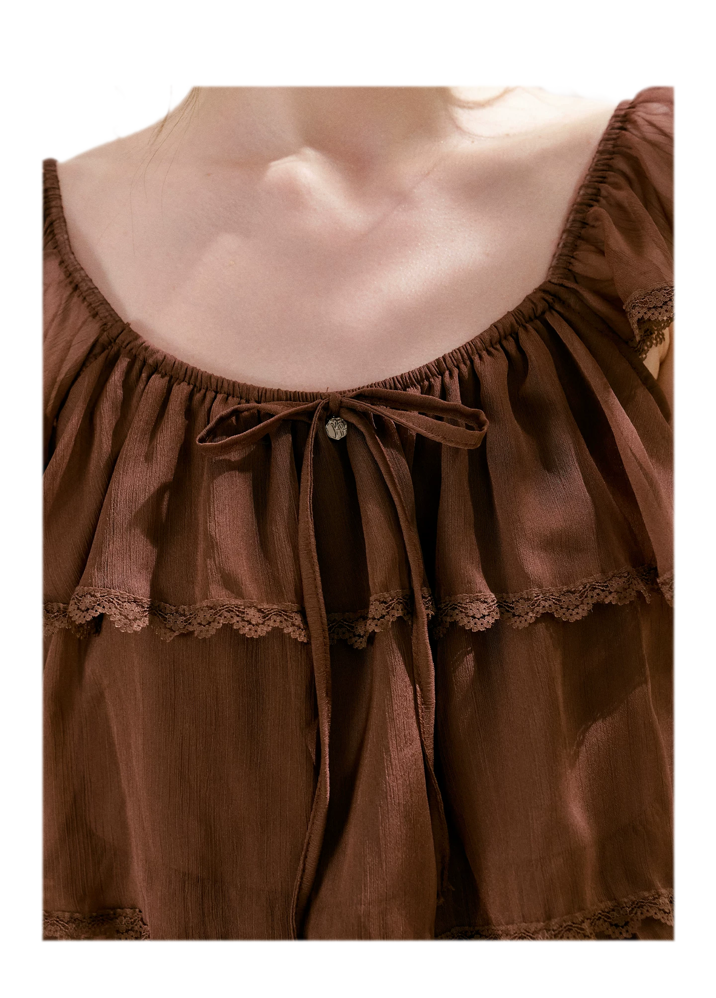 Tiered Ruffle Chiffon Blouse