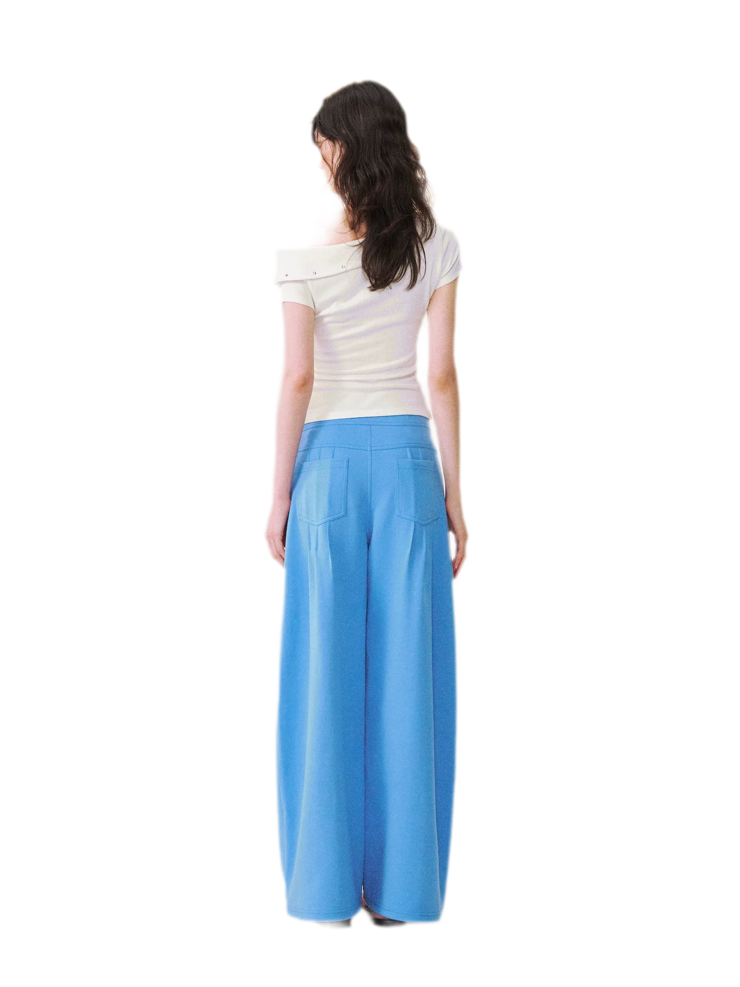 Asymmetric Off-Shoulder Tee Pants Set