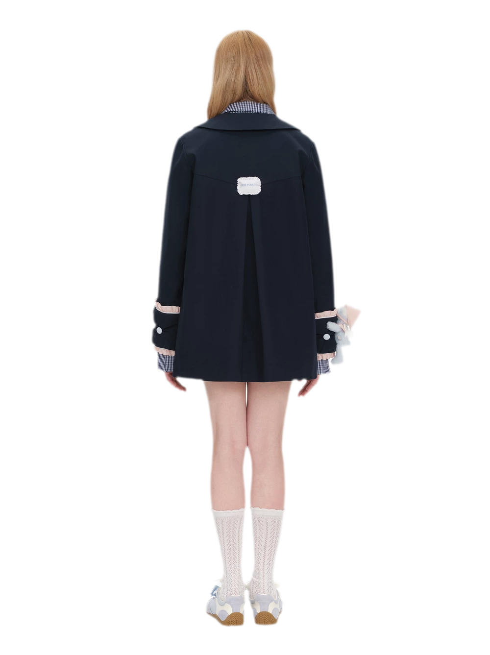 Textured Cotton Double-Breasted Trench Dress
