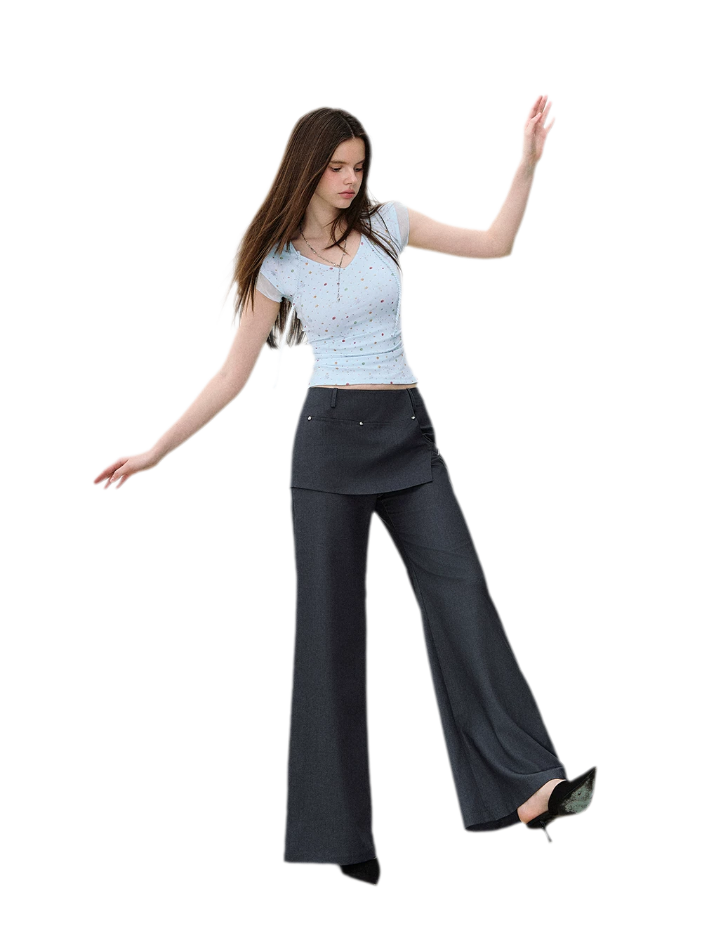 Riveted Wide-Leg Pants