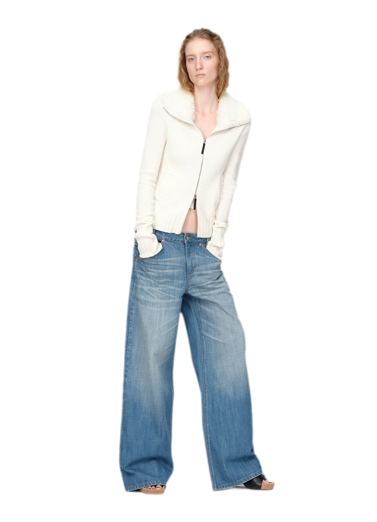 Wool Ribbed Fitted Cardigan