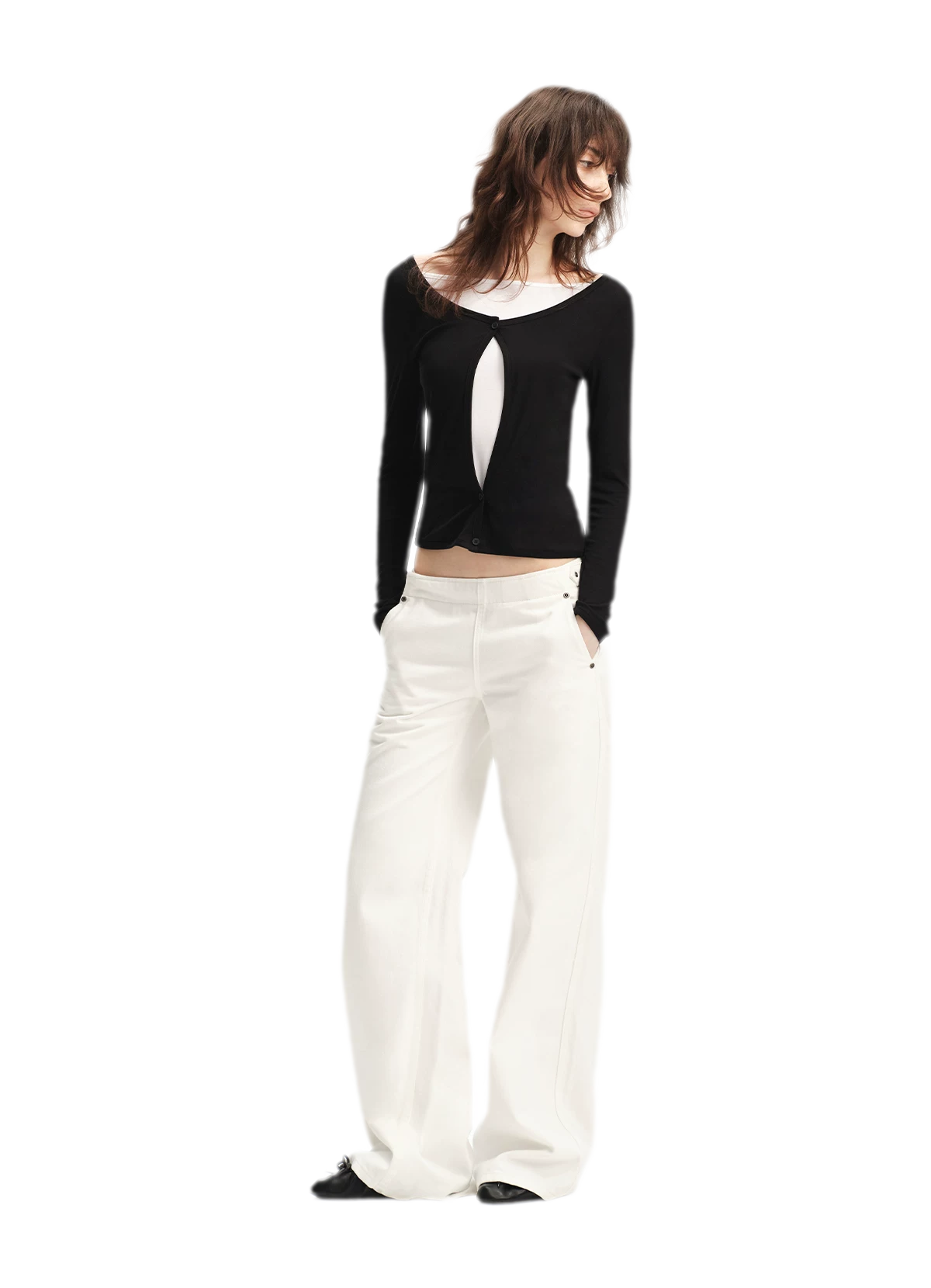 Pure Cotton Wide-Leg Jeans