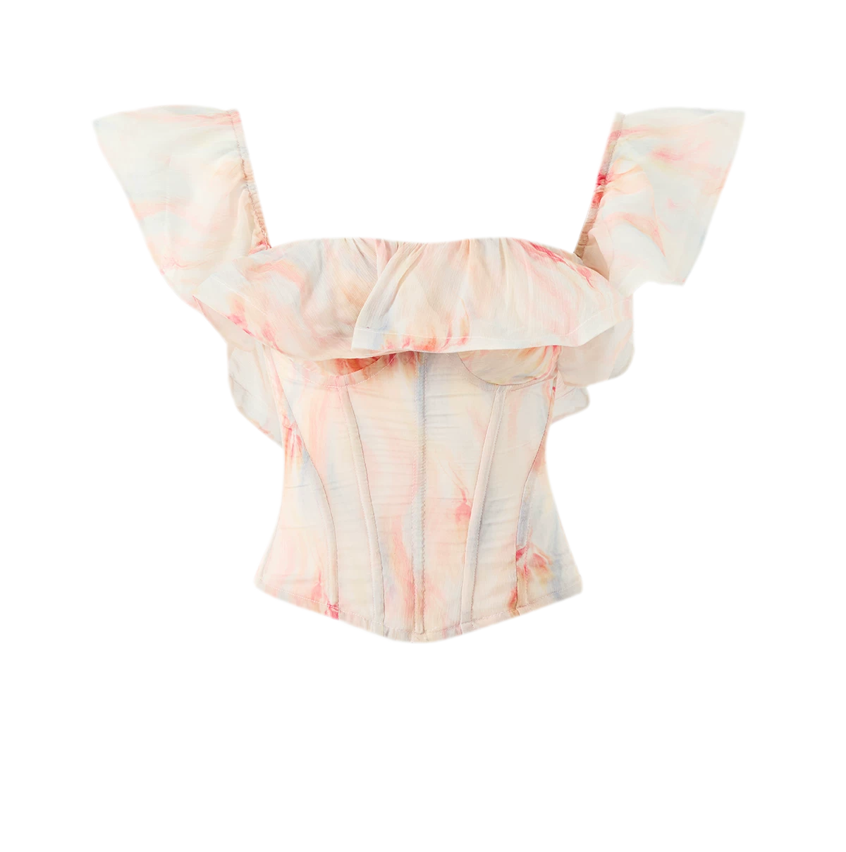 Rainbow Ruffle Corset Bustier