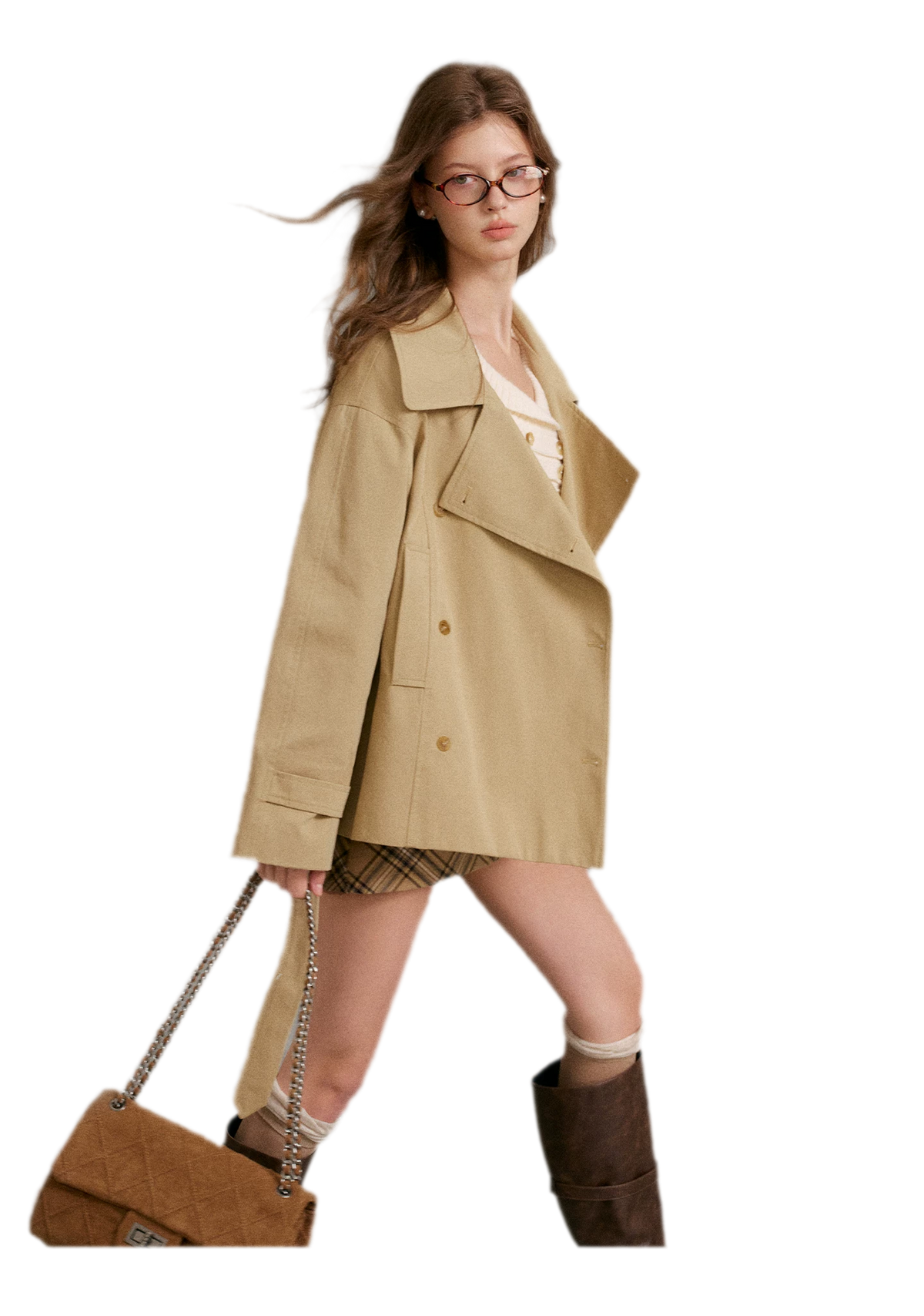 Áo trench cotton hai hàng khuy