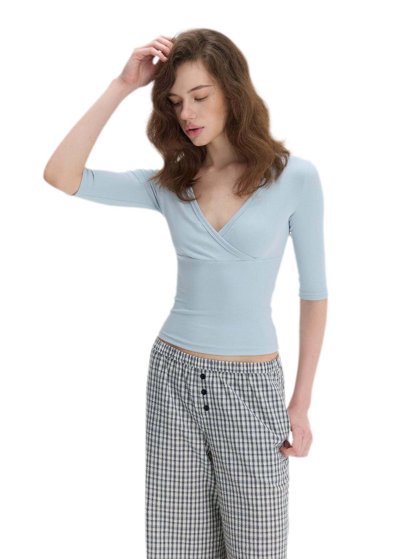 Crossover V-Neck Fitted Top