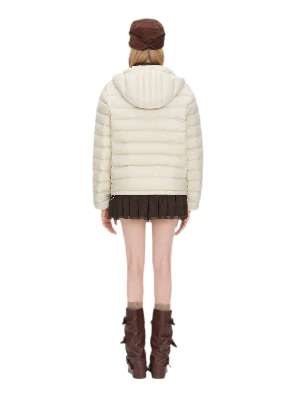 Quilted Hooded Lightweight Down Jacket