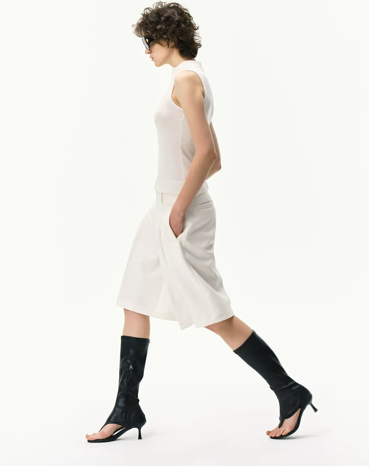 Pleated Bermuda Shorts