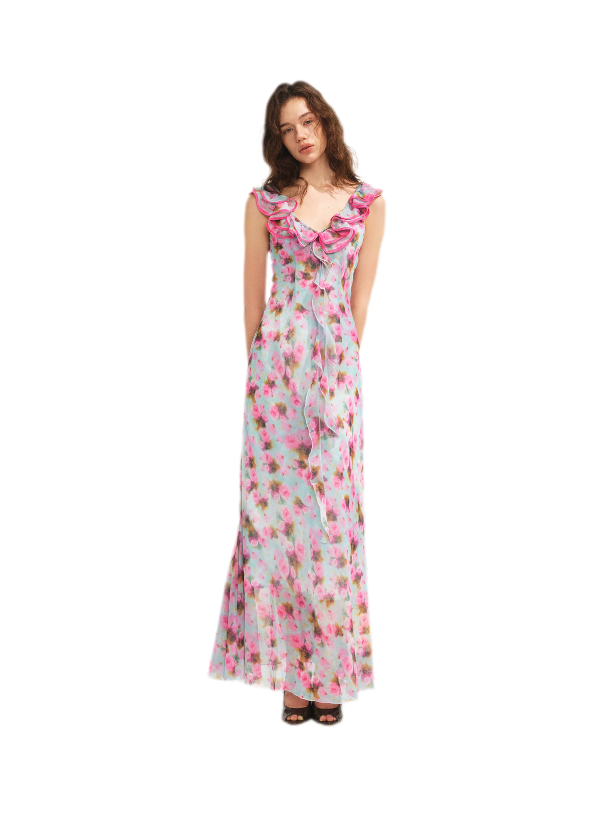 Floral Ruffle Maxi Dress