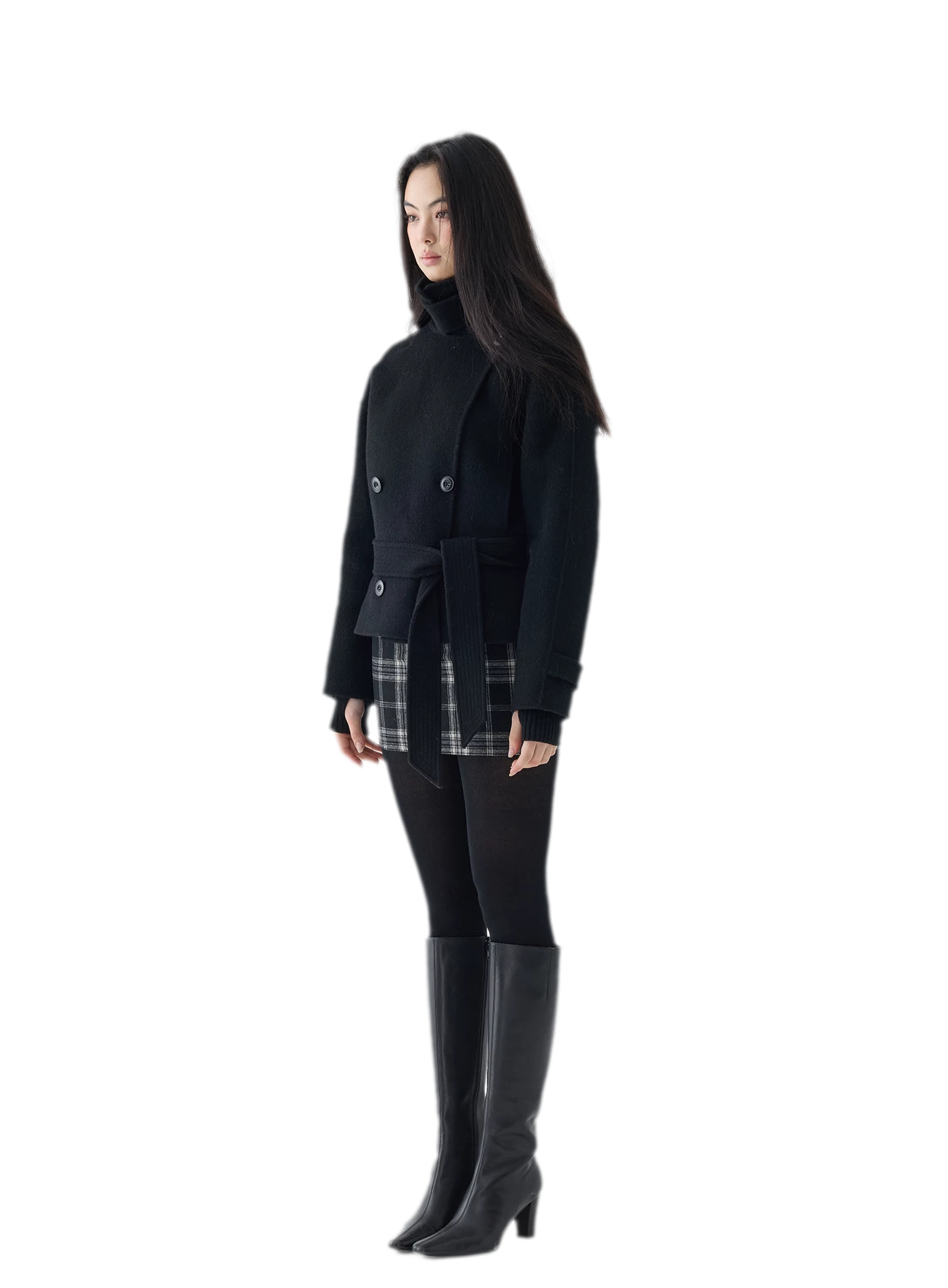 Double-Faced Wool Short Coat